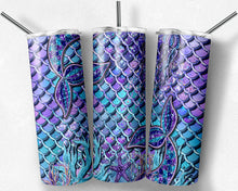 Load image into Gallery viewer, Purple and Teal Glitter Mermaid Scale and Glitter Mermaid scales