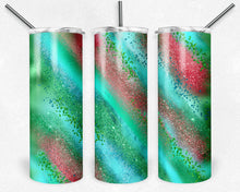 Load image into Gallery viewer, Red, Green, and Teal Glitter Milky Way