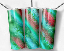 Load image into Gallery viewer, Red, Green, and Teal Glitter Milky Way