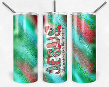 Load image into Gallery viewer, Jesus is the Reason for the Season, Red, Green, and Teal Glitter Milky Way
