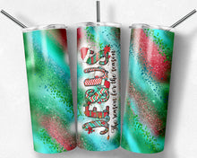 Load image into Gallery viewer, Jesus is the Reason for the Season, Red, Green, and Teal Glitter Milky Way