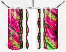 Load image into Gallery viewer, Hot Pink and Lime Green Milky Way with Stained Glass Border Blank