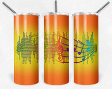 Load image into Gallery viewer, Orange Yellow and Neon Music Notes Sound Bar