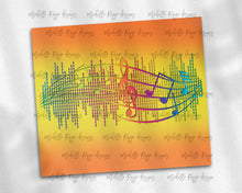 Load image into Gallery viewer, Orange Yellow and Neon Music Notes Sound Bar
