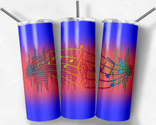 Load image into Gallery viewer, Purple Pink and Neon Music Notes Sound Bar