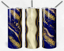 Load image into Gallery viewer, Navy Blue and Gold Milky Way with Stained Glass Border Blank
