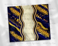 Load image into Gallery viewer, Navy Blue and Yellow Gold Milky Way with Stained Glass Border Blank