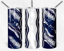 Load image into Gallery viewer, Navy and White Milky Way with Stained Glass Border Blank
