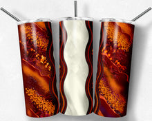 Load image into Gallery viewer, Orange and Burgundy Milky Way with Stained Glass Border Blank