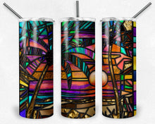 Load image into Gallery viewer, Palm Tree Sunset Stained Glass