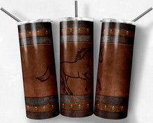 Load image into Gallery viewer, Patina Rust and Leather Horse