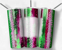 Load image into Gallery viewer, Hot Pink and Green Brush Strokes with Bleach Spot