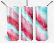 Load image into Gallery viewer, Pink, Teal, and Red Glitter Christmas Milky Way