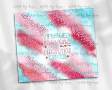 Load image into Gallery viewer, Fueled by Wine and Christmas Cheer on Pink, Teal, and Red Glitter Milky Way