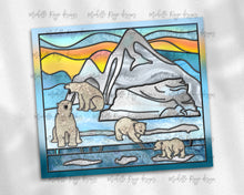 Load image into Gallery viewer, Polar Bear Scene Stained Glass