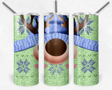 Load image into Gallery viewer, Christmas Knit Reindeer Purple Green and Pink