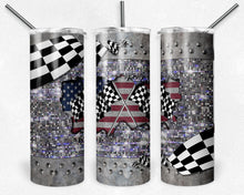 Load image into Gallery viewer, Glitter Metal American Racing Flag
