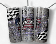 Load image into Gallery viewer, Glitter Metal American Racing Flag