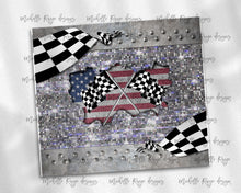 Load image into Gallery viewer, Glitter Metal American Racing Flag