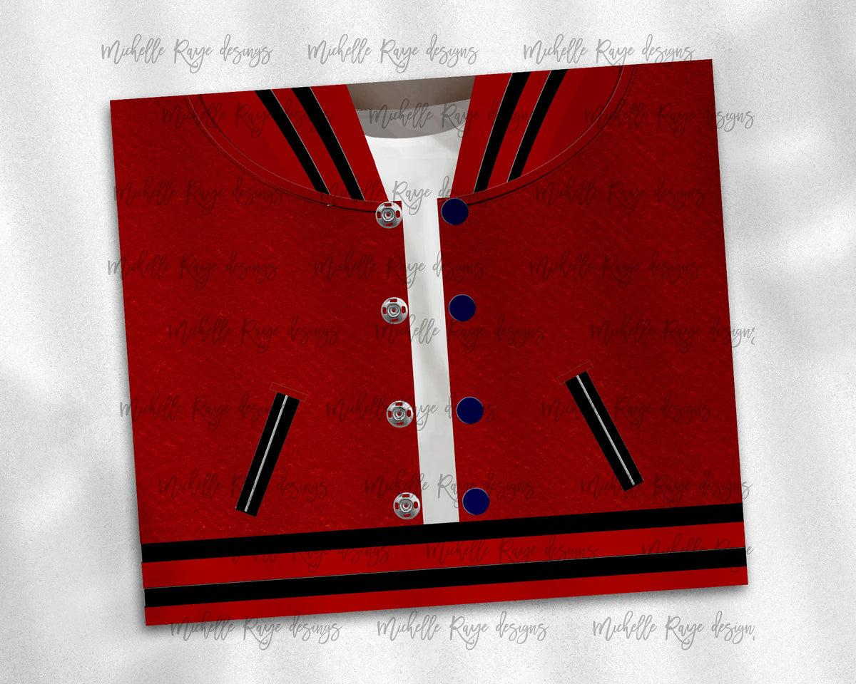 Boys Varsity Jacket Red and Black African American Michelle Raye Designs