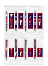 Load image into Gallery viewer, 2023 Graduation Red and Blue Pen Wraps Set 5