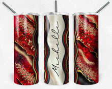 Load image into Gallery viewer, Red and Gold Milky Way with Stained Glass Border Blank