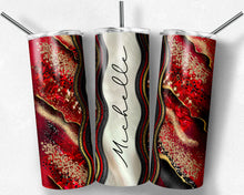 Load image into Gallery viewer, Red and Gold Milky Way with Stained Glass Border Blank