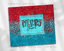 Load image into Gallery viewer, Merry Christmas, Red and Blue Glitter