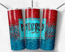 Load image into Gallery viewer, Merry Everything, Red and Blue Glitter