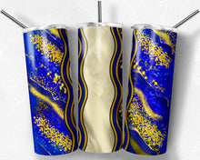Load image into Gallery viewer, Royal Blue and Yellow Gold Milky Way with Stained Glass Border Blank