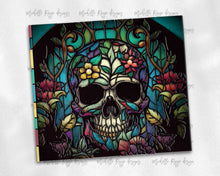 Load image into Gallery viewer, Stained Glass skull with florals