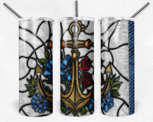 Load image into Gallery viewer, Sailboats and Anchor stained glass, Nautical Bundle