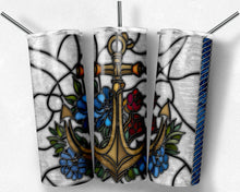 Load image into Gallery viewer, Sailboats and Anchor stained glass, Nautical Bundle