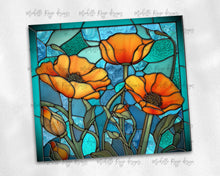 Load image into Gallery viewer, Stained Glass California Poppies