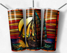 Load image into Gallery viewer, Sailboats and Anchor stained glass, Nautical Bundle