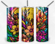 Load image into Gallery viewer, Shiny Bright Flowers Stained Glass Design