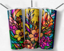 Load image into Gallery viewer, Shiny Bright Flowers Stained Glass Design