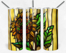 Load image into Gallery viewer, 3 sunflower stained Glass design Bundle