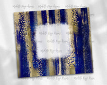 Load image into Gallery viewer, Blue and Gold Brush Strokes with Bleach Spot