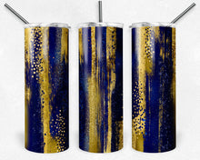 Load image into Gallery viewer, Blue and Yellow Gold Brush Strokes