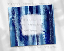 Load image into Gallery viewer, Blue and Light Blue Brush Strokes with Bleach Spot