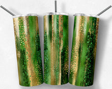 Load image into Gallery viewer, Green and Gold Brush Strokes