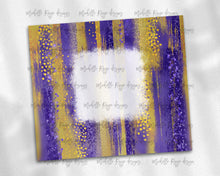 Load image into Gallery viewer, Purple and Yellow Gold Brush Strokes with Bleach Spot