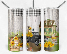 Load image into Gallery viewer, Sunflower Gnomes with Leopard Print and Gingham on Wood