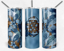 Load image into Gallery viewer, Teal Floral Tears with Leopard Print Football