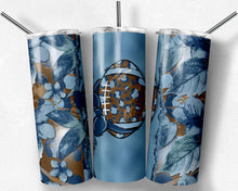 Load image into Gallery viewer, Teal Floral Tears with Leopard Print Football