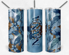 Load image into Gallery viewer, Teal Floral Tears with Leopard Print Football and Mom and Grandma Names