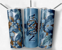 Load image into Gallery viewer, Teal Floral Tears with Leopard Print Football and Mom and Grandma Names