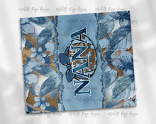 Load image into Gallery viewer, Teal Floral Tears with Leopard Print Football and Mom and Grandma Names