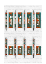 Load image into Gallery viewer, 2023 Graduation Teal and Orange Pen Wraps Set 3